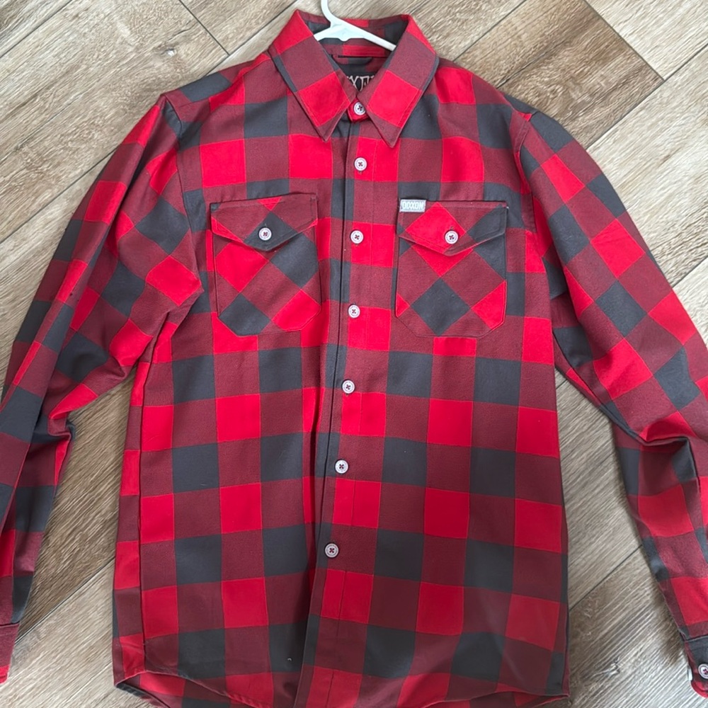 DIXXON Red and Black Checkered Button Down Shirt